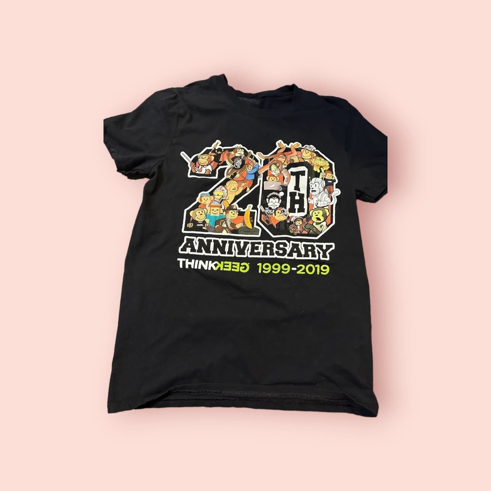 Black Think Geek 20th Anniversary 1999-2019 SMALL Tee Shirt